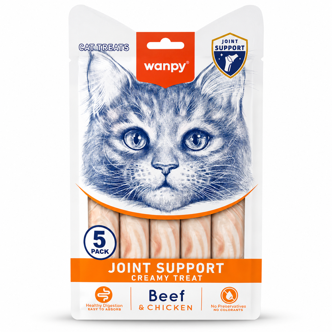 Wanpy Joint Support Creamy Treat Beef & Chicken for Cats